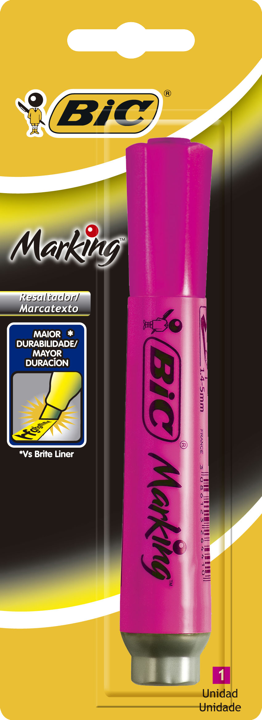 RESALTADOR BIC ROSA BLISTER X1U