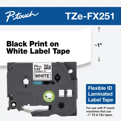 CINTA BROTHER FLEXIBLE NEGRO/BLANCO 24MM