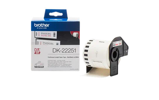 ETIQUETAS BROTHER DK2251 (ROLLO CONTINUO NEGRO/ROJO 62MM)