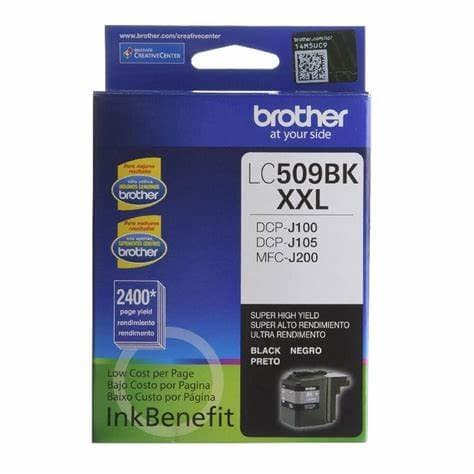 CARTUCHO TINTA BROTHER NEGRO LC509BK PARA DCPJ105 - MFCJ200