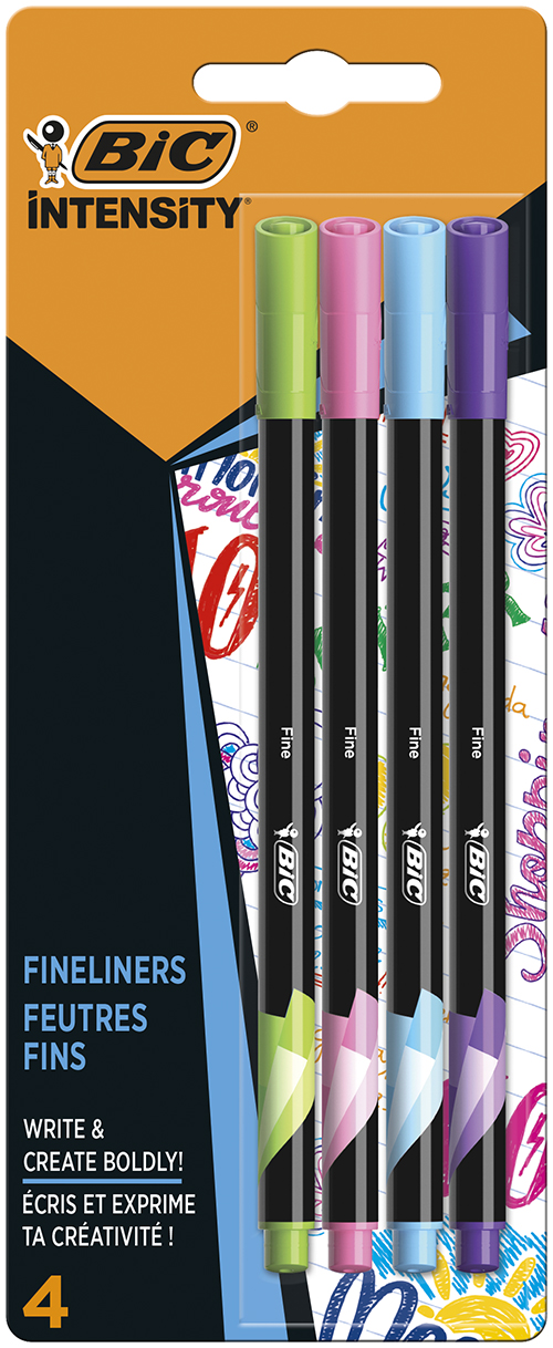 MICROFIBRA BIC INTENSITY FINA PASTEL SURTIDA BLISTER X4
