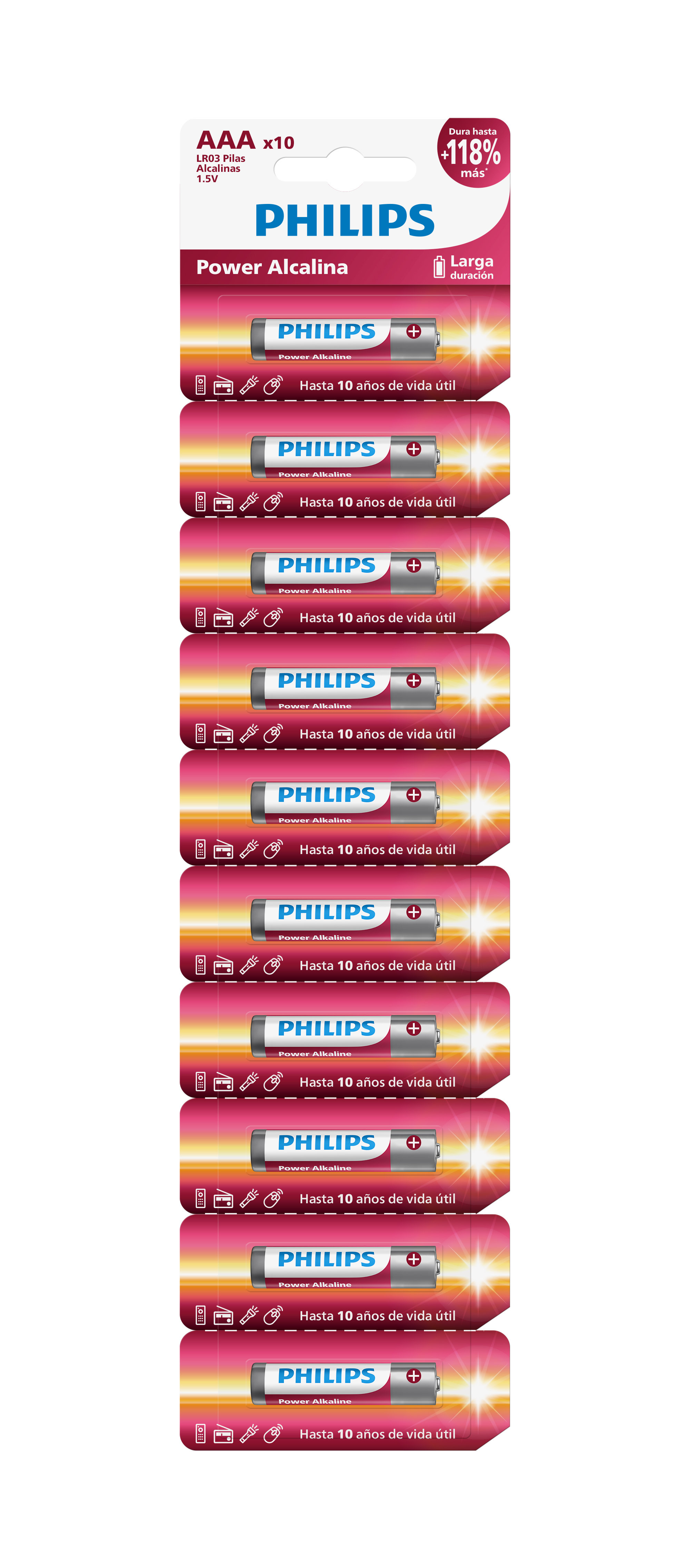 PILA ALCALINA PHILIPS AAA CARTELA X10