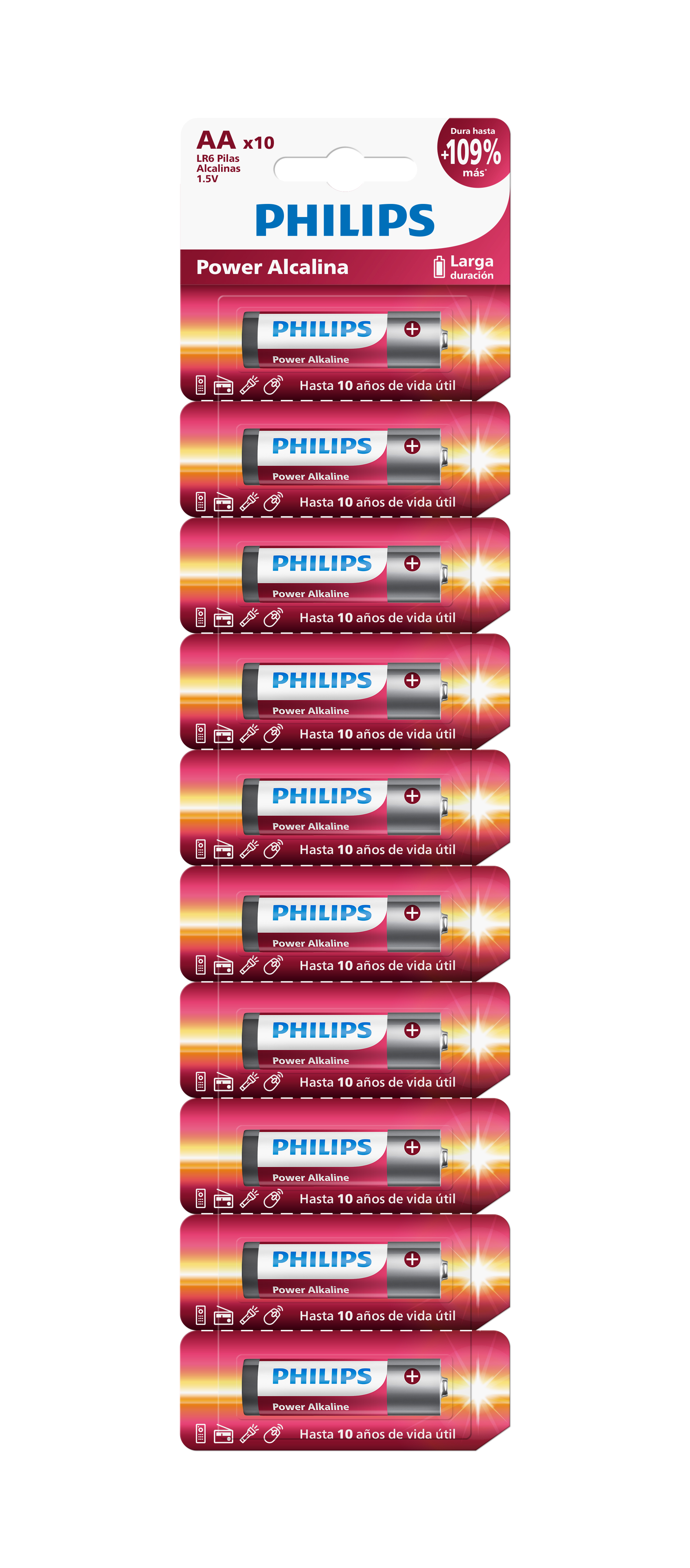 PILA ALCALINA PHILIPS AA CARTELA X10