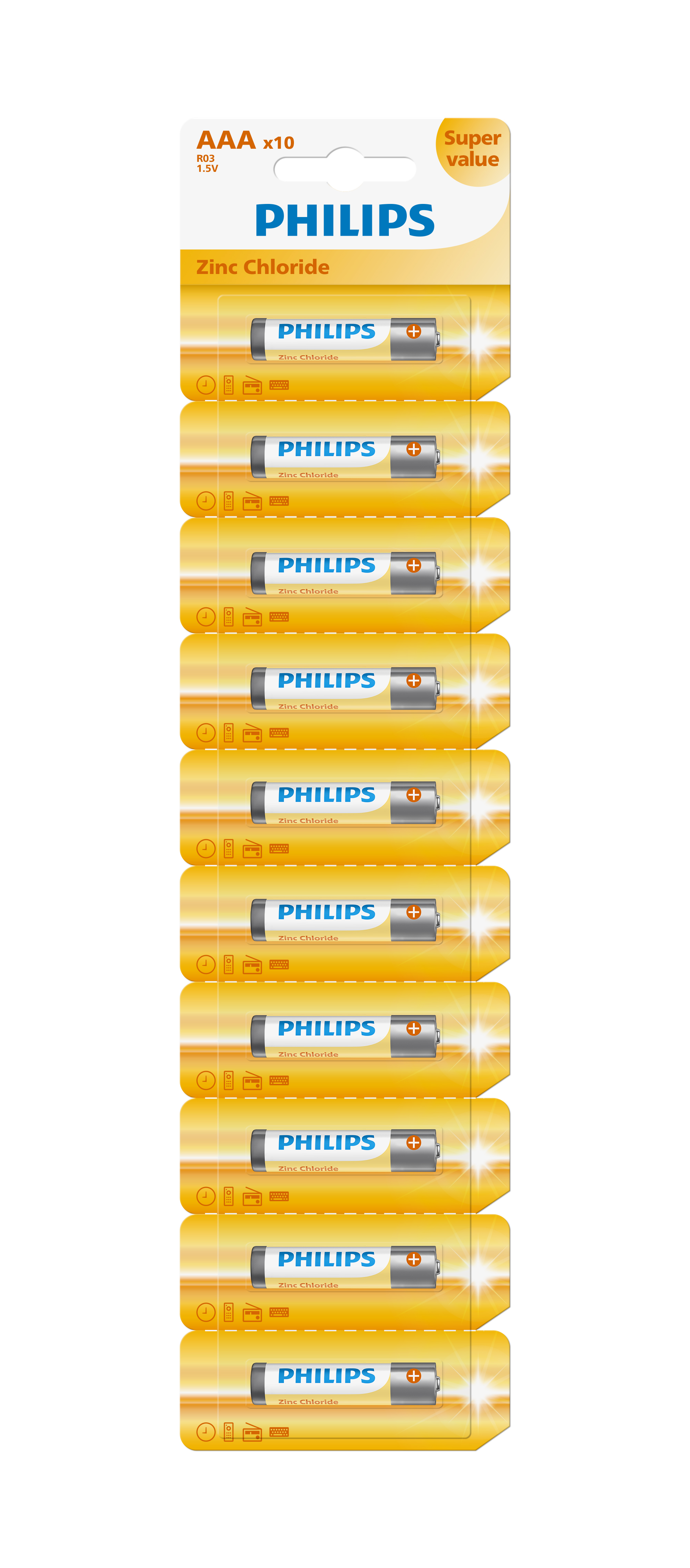PILA CARBON/ZINC PHILIPS AAA CARTELA X10