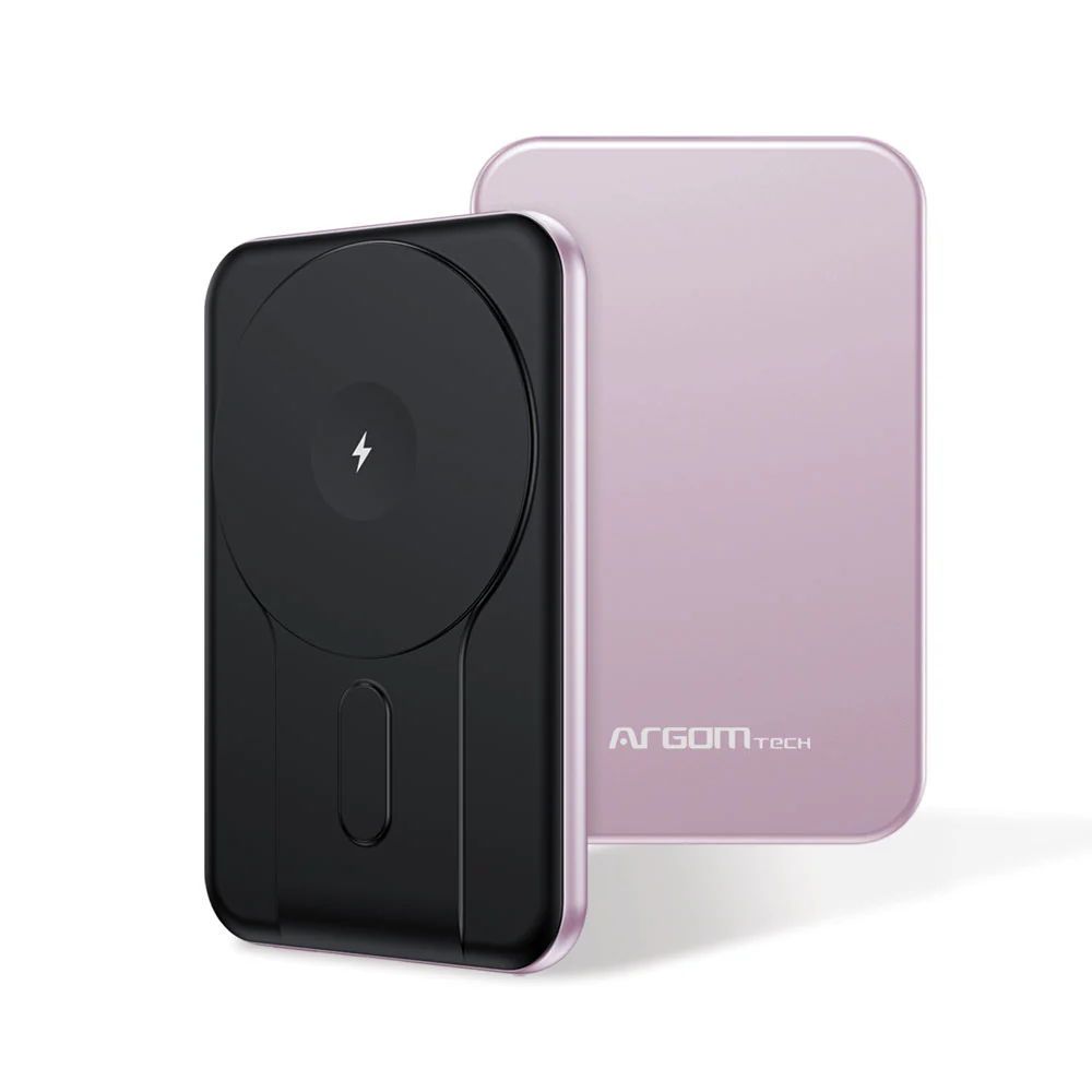 POWER BANK MAGNÉTICO 5000MAH ALUMINIO PINK ARGOM - 2