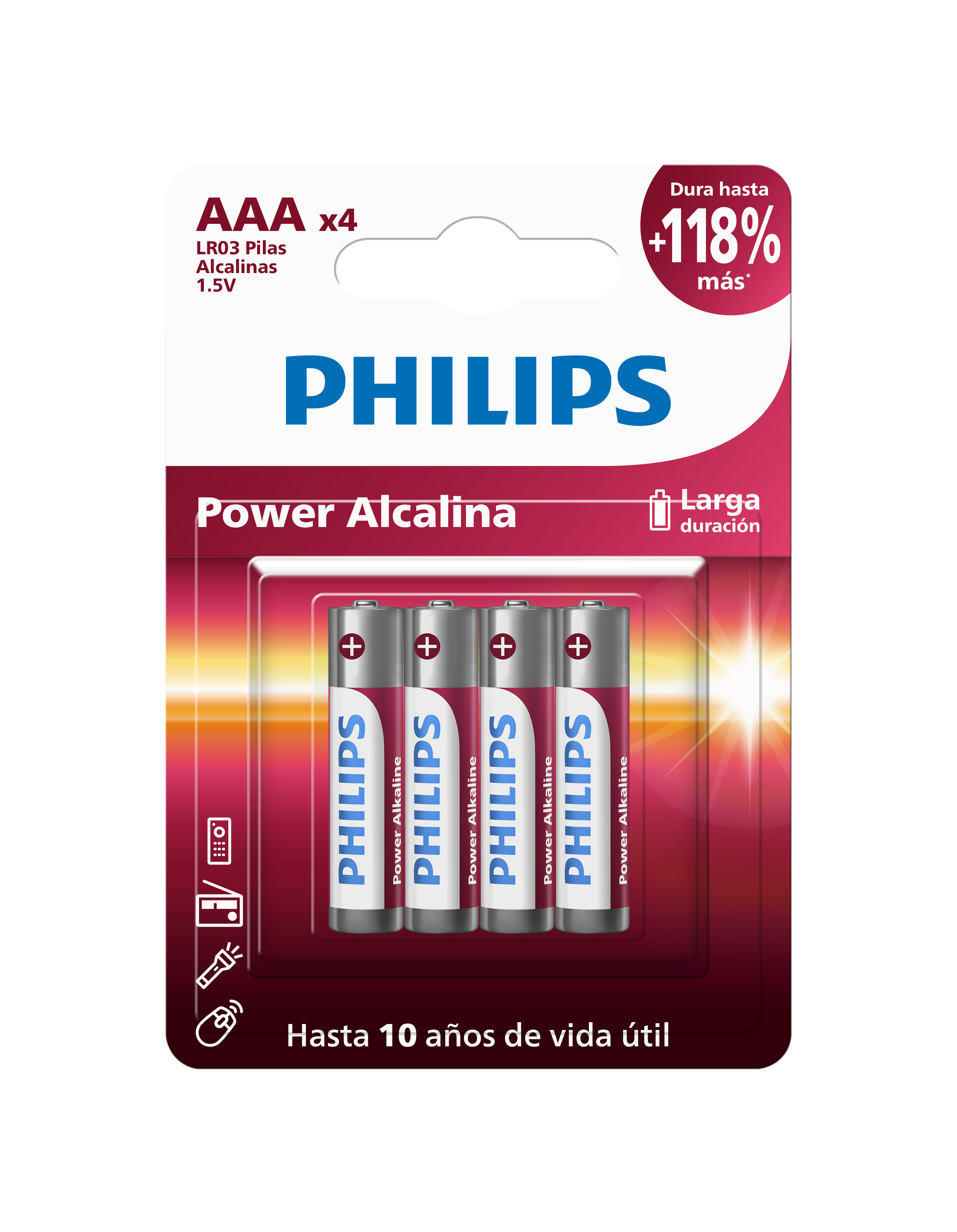 PILA ALCALINA PHILIPS AAA BLISTER X4