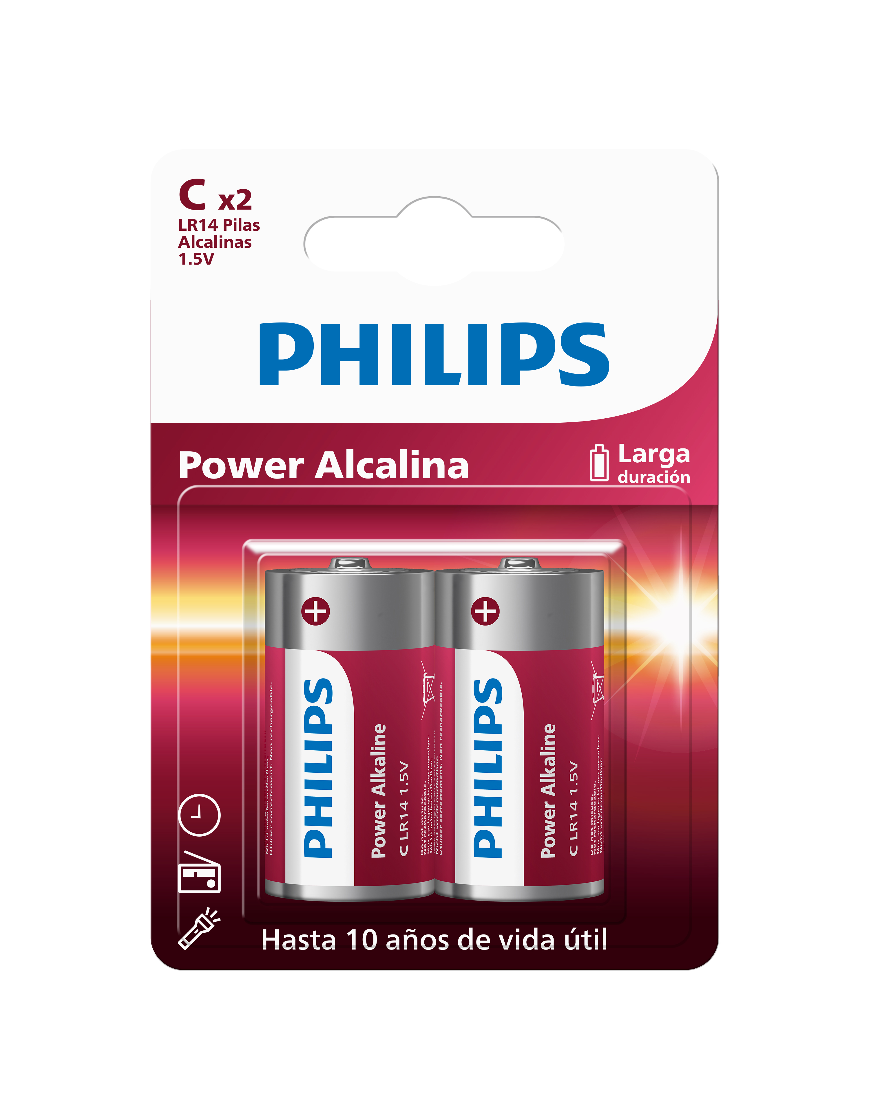 PILA ALCALINA PHILIPS C BLISTER X2