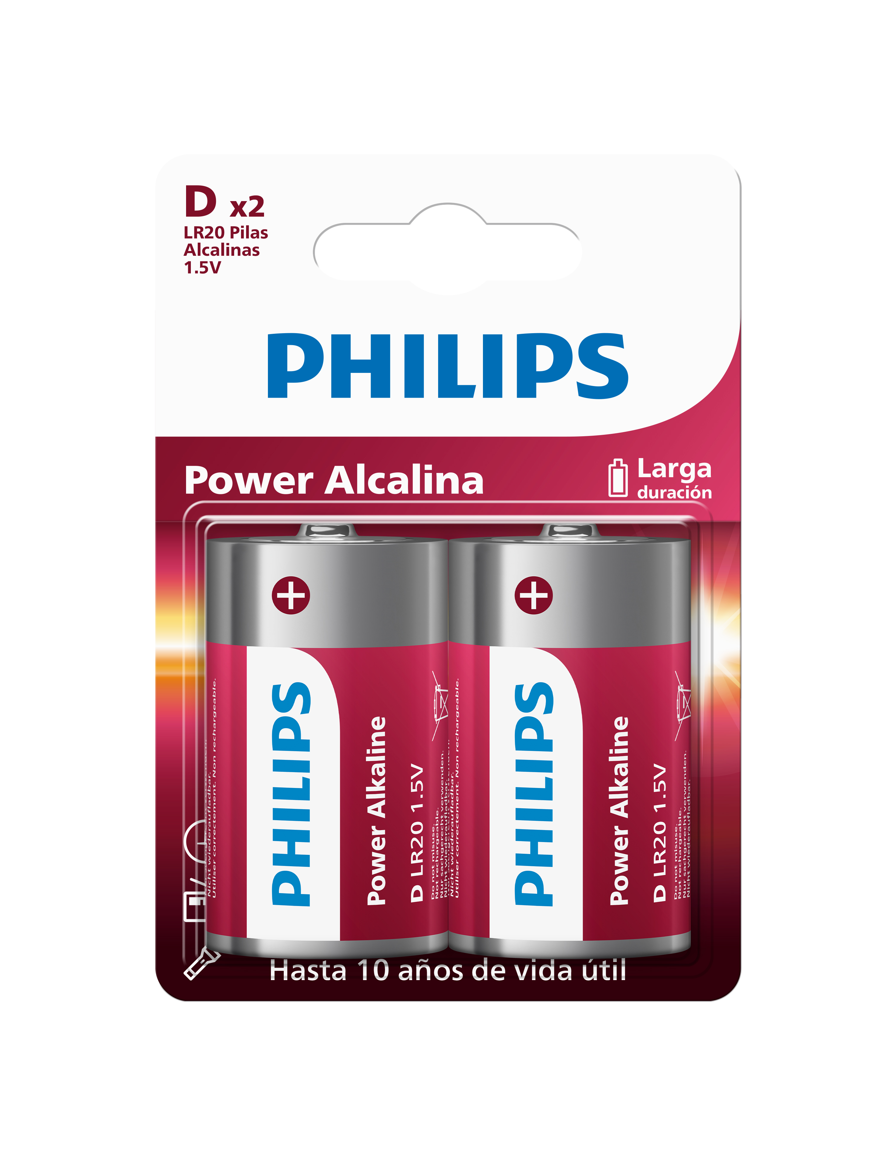 PILA ALCALINA PHILIPS D BLISTER X2