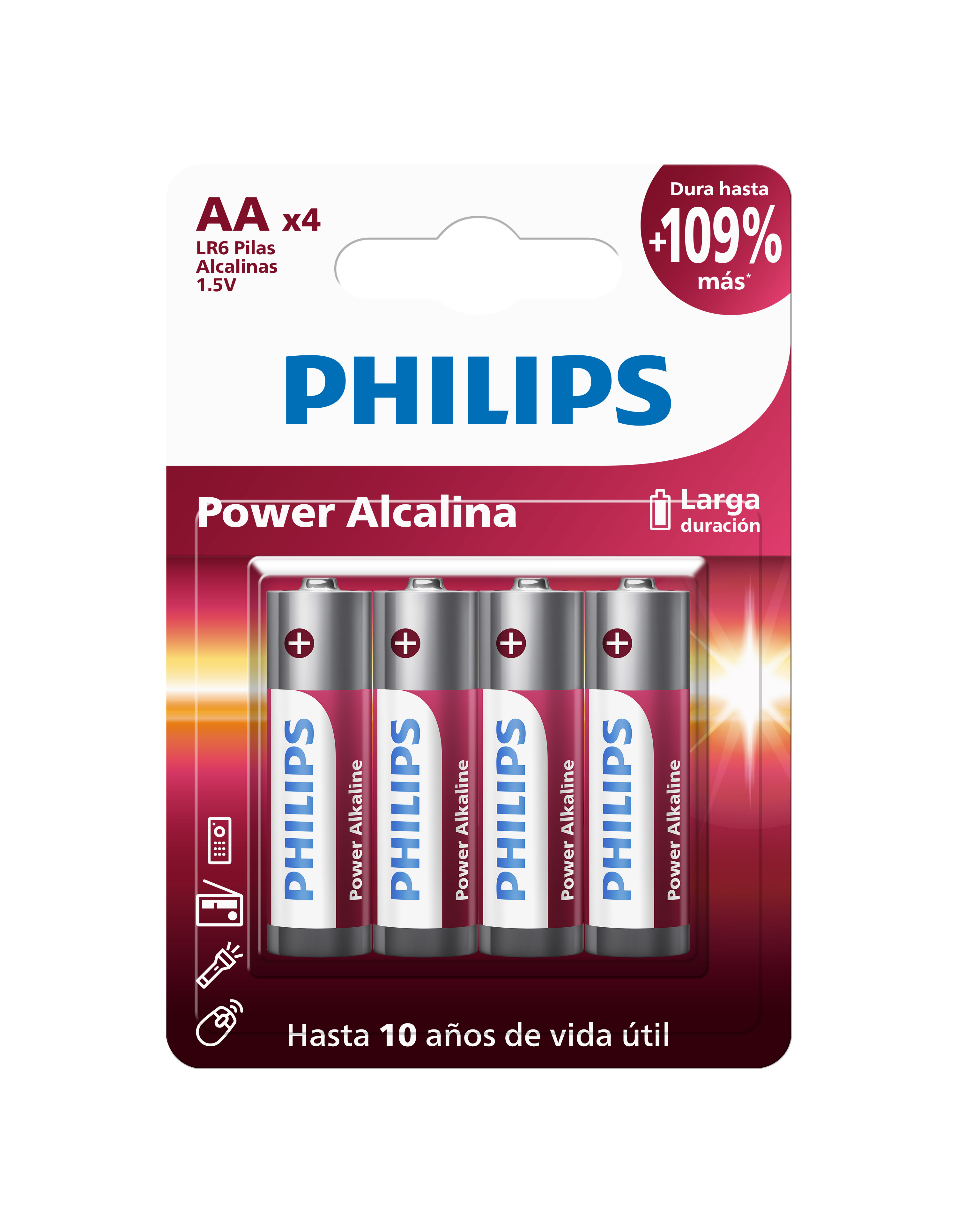 PILA ALCALINA PHILIPS AA BLISTER X4