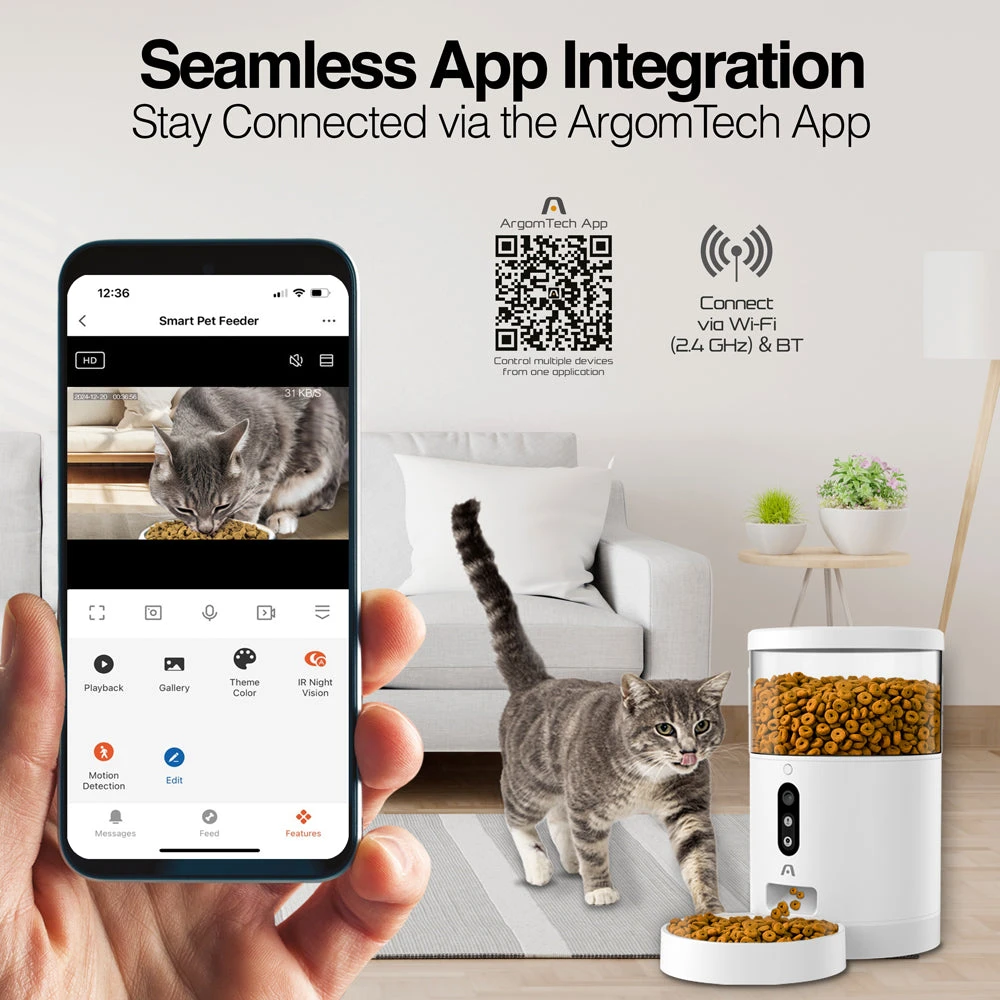 DISPENSADOR PARA MASCOTAS SMART WIFI+BT ARGOM - 5