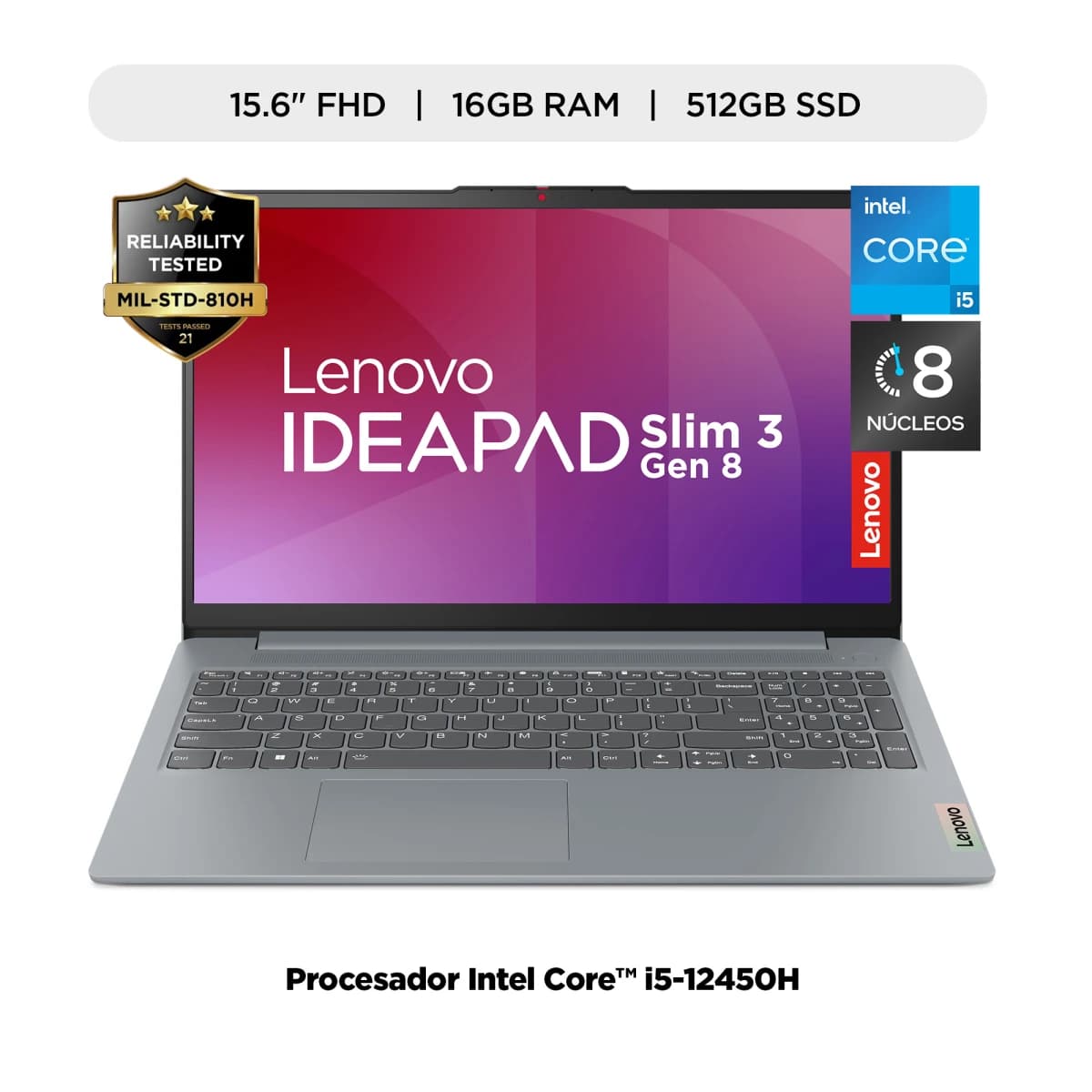 NOTEBOOK LENOVO IDEA 3 I5-12450H/15.6" FHD/16GB/ 512GB SSD