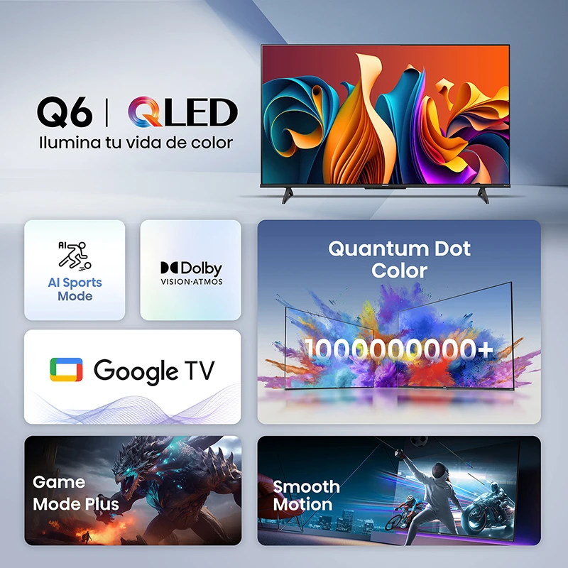 SMART TV HISENSE 65" QLED SERIE Q6N - 4K ULTRA UHD - 2