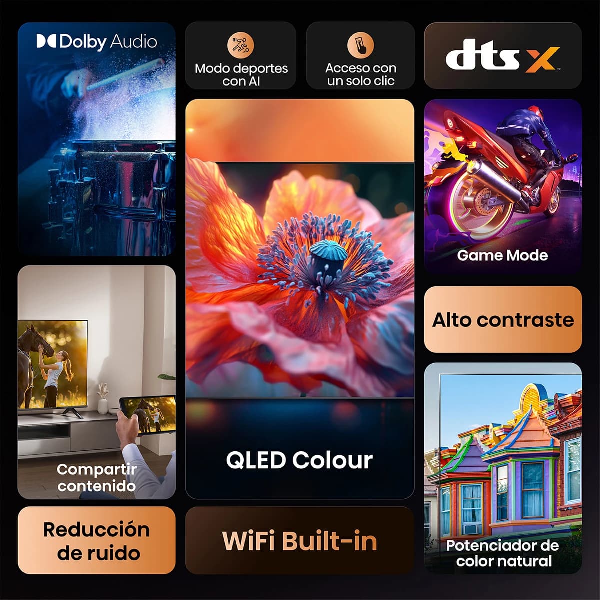SMART TV HISENSE 40" QLED 4K VIDAA - 5