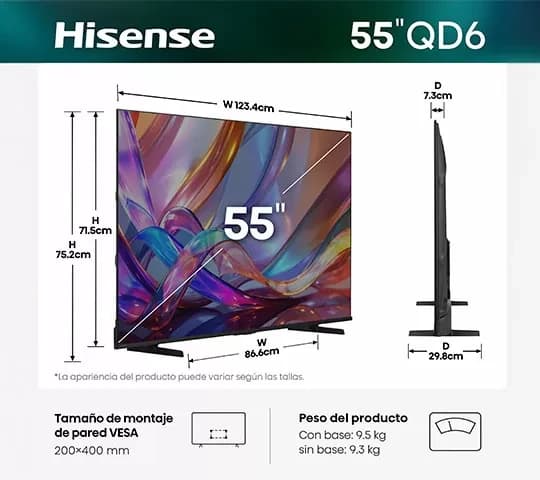 SMART TV HISENSE 55" 4K UHD QLED - 2