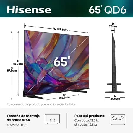 SMART TV HISENSE 65" 4K UHD QLED - 2