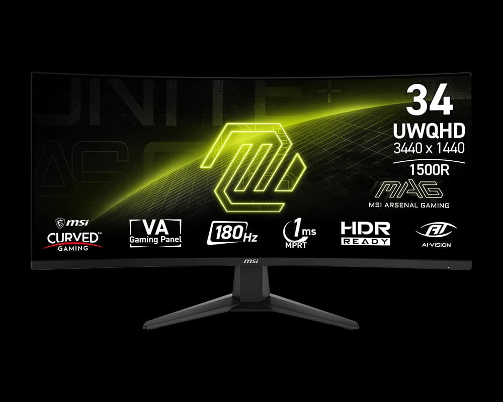 MONITOR GAMING CURVO MSI MAG 346CQ UWQHD 180Hz de 34" - 1