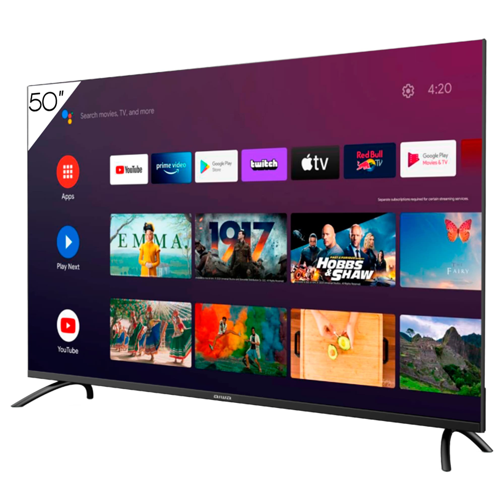 Smart Tv Aiwa 50'' Led 4k Hdr Google TV Comando De Voz - 2