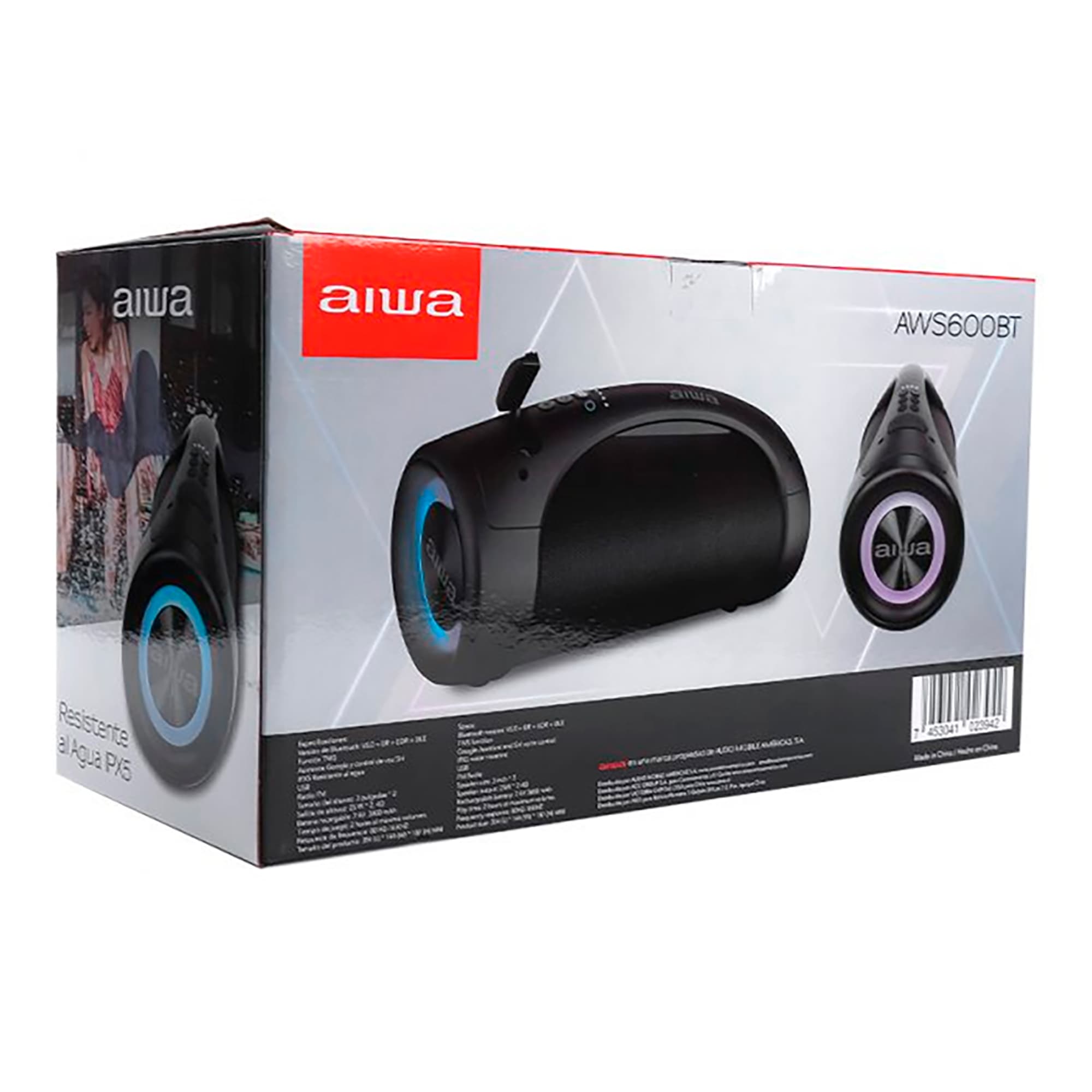 Parlante Inalámbrico Bt Aiwa Aws600bt Tws 50w Rgb - 5