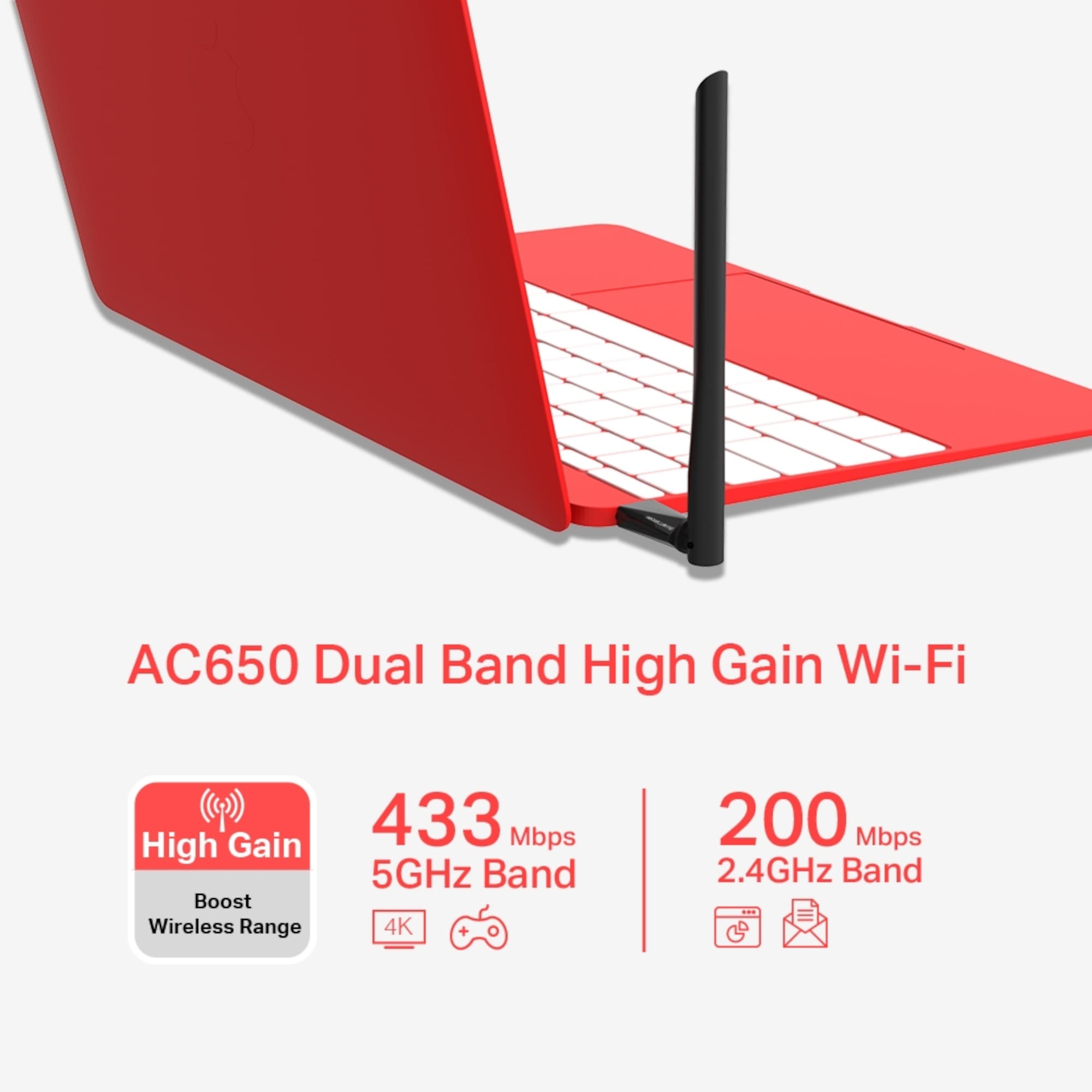 Adaptador Wi-Fi Usb Mercusys Ac650 Alta Ganancia - 3