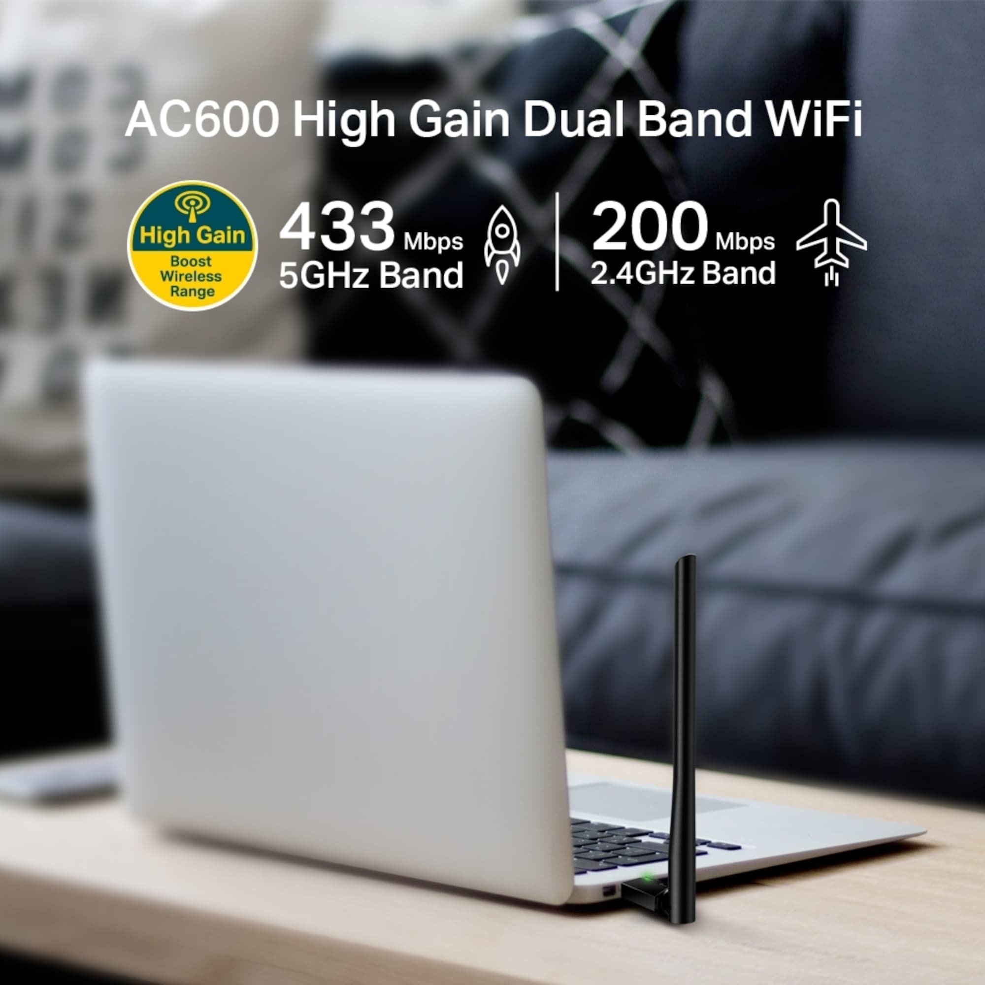 Adaptador de Red Tp-Link Usb Archer T2u Plus Dual Band Ac600 - 3