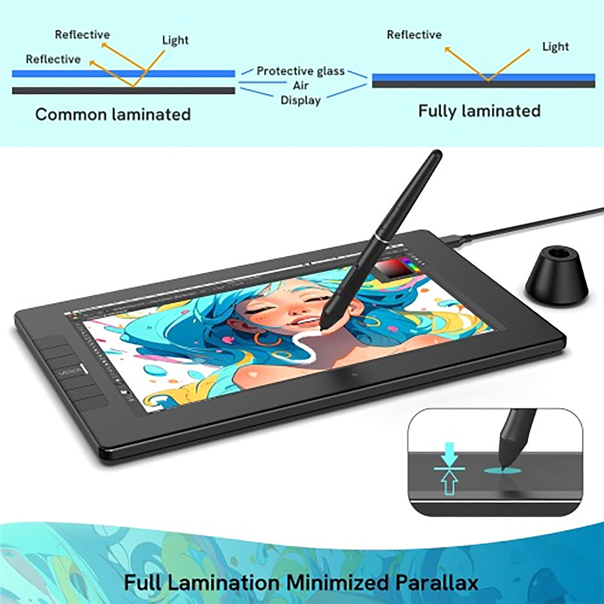 Tableta Digitalizadora Veikk Vk1200 V2 10''x6'' 1920x1080 - 4