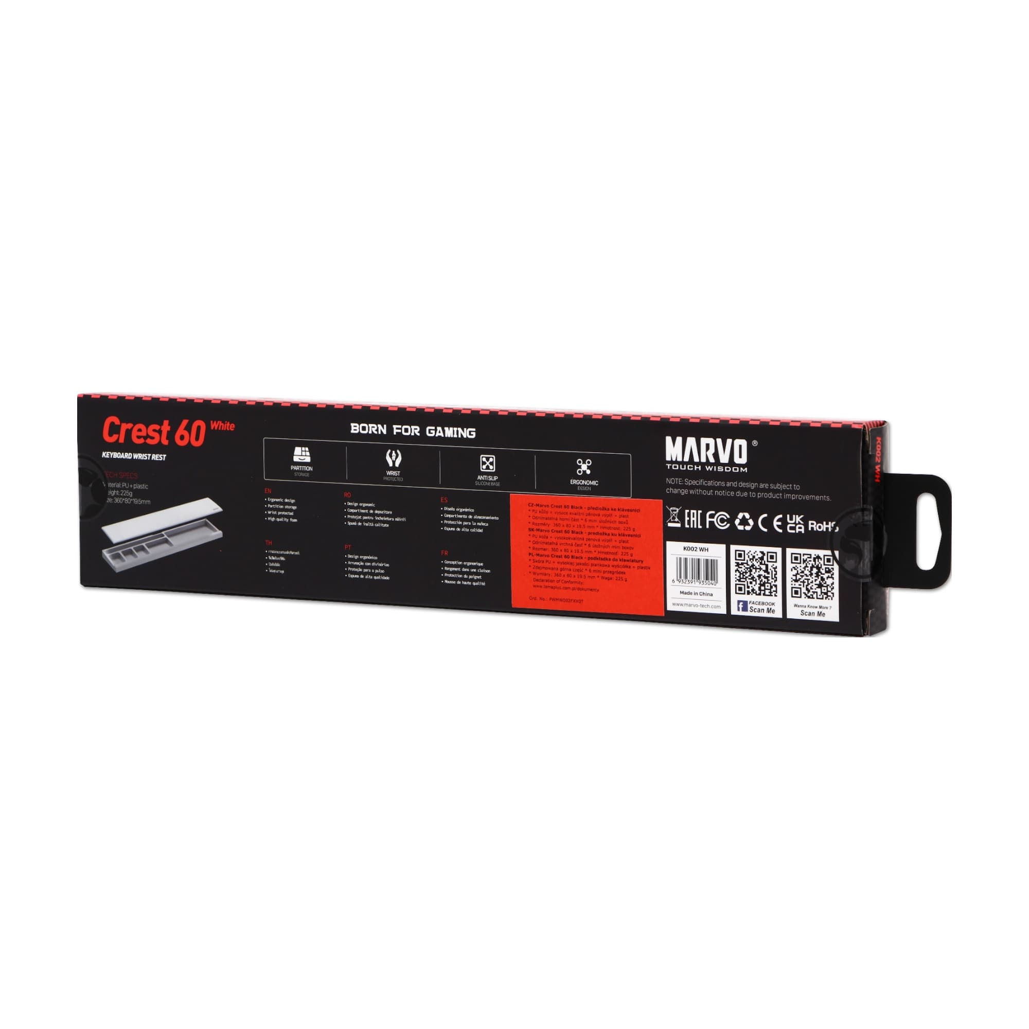 Reposa Muñecas Para Teclado Marvo K002 Crest 60 36cm - 6