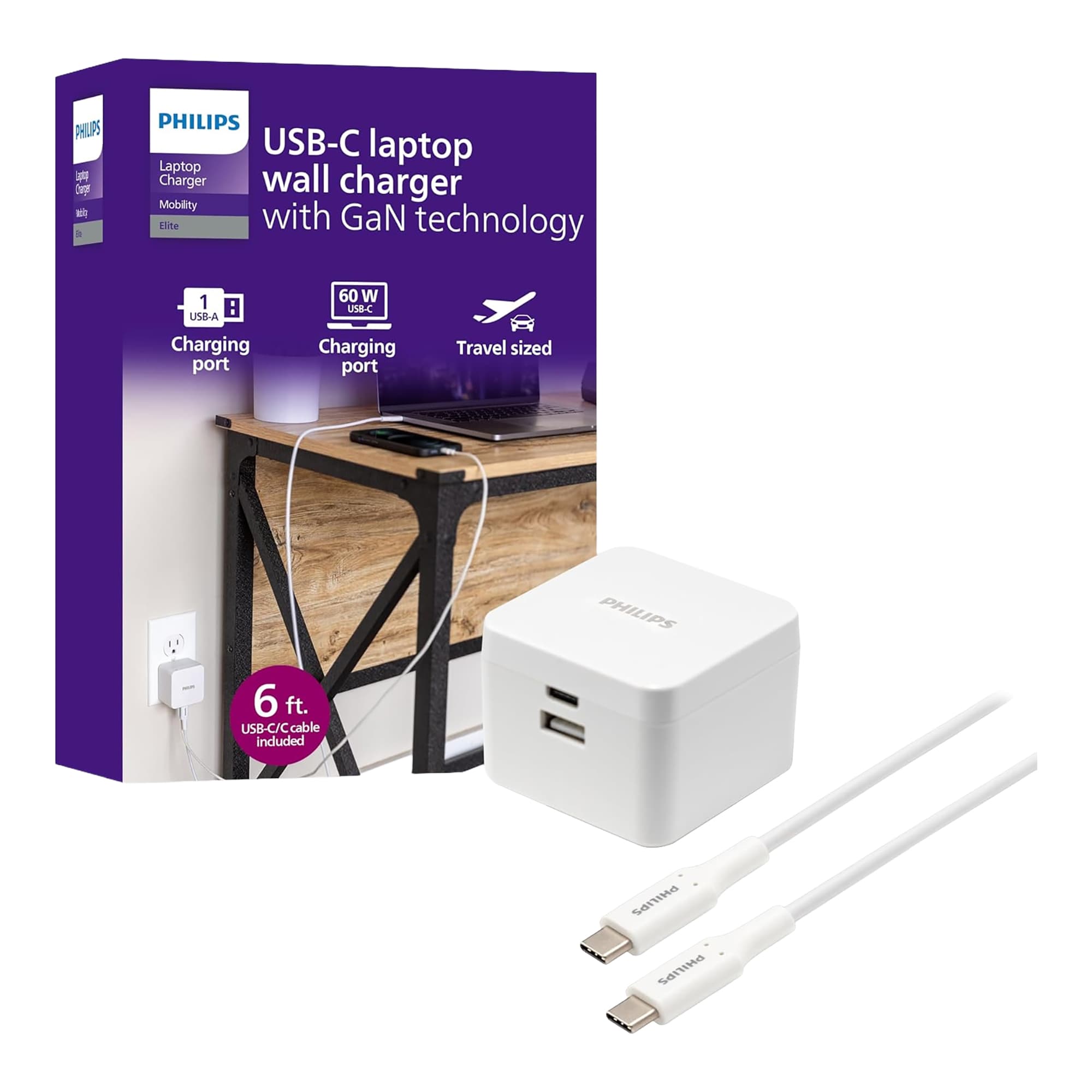 Cargador De Pared Philips Dlp3523w/37 60W - 2