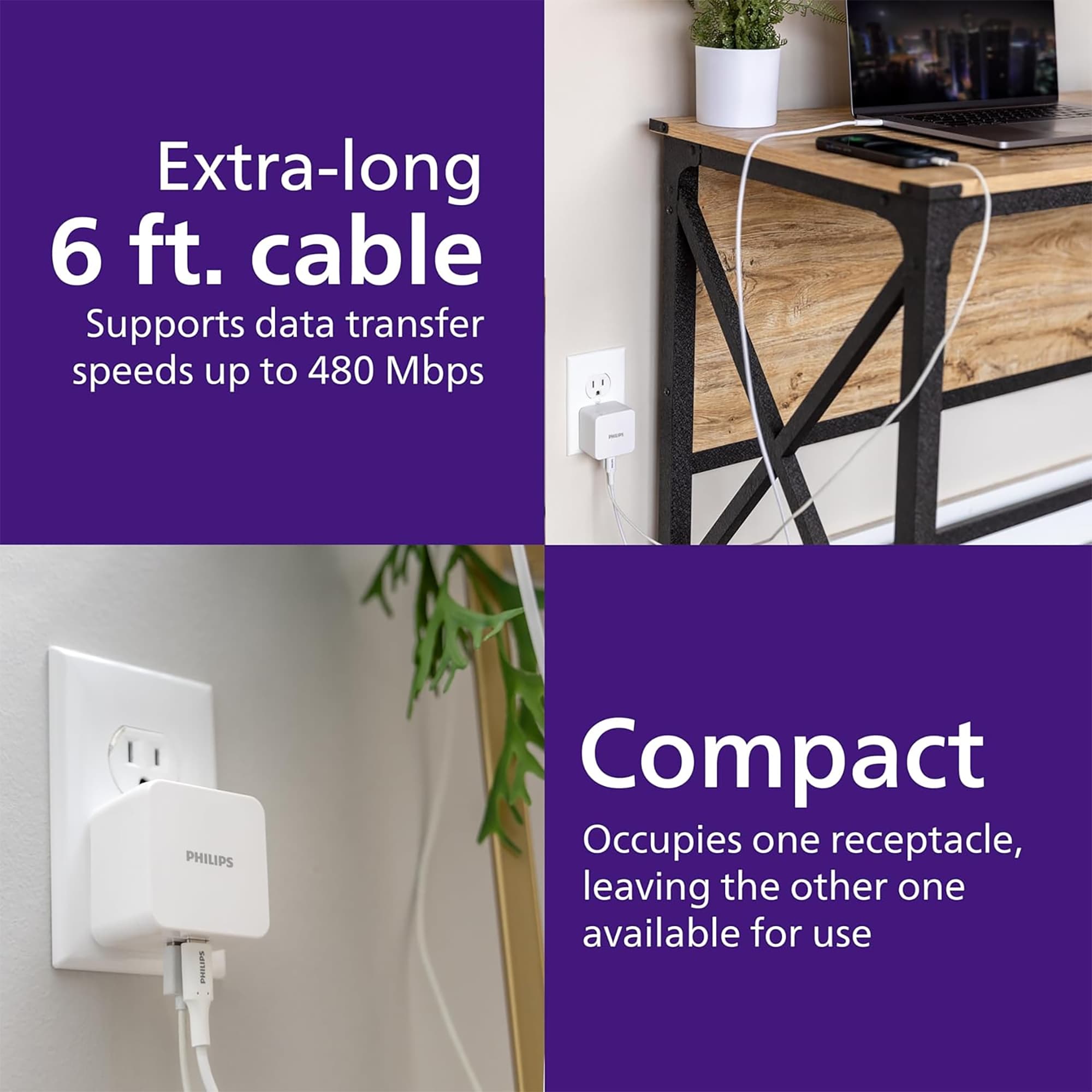 Cargador De Pared Philips Dlp3523w/37 60W - 6