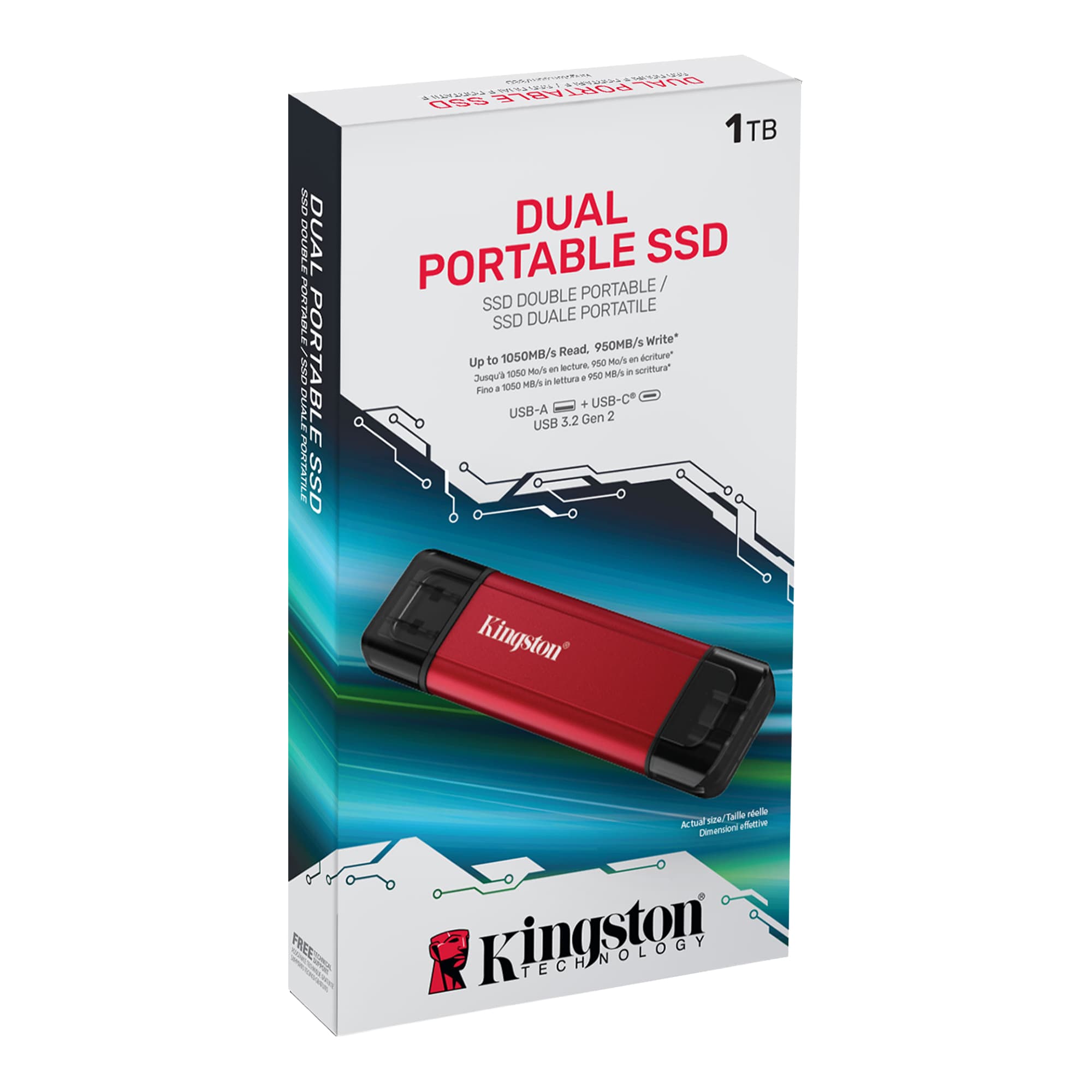 Disco Sólido Externo Kingston Usb A / USB C 1tb - 4