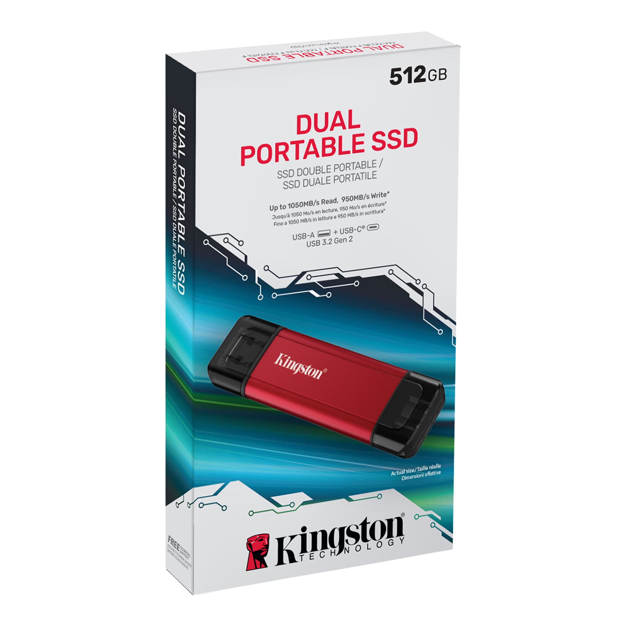 Disco Sólido Externo Kingston Usb A / USB C 512gb - 4