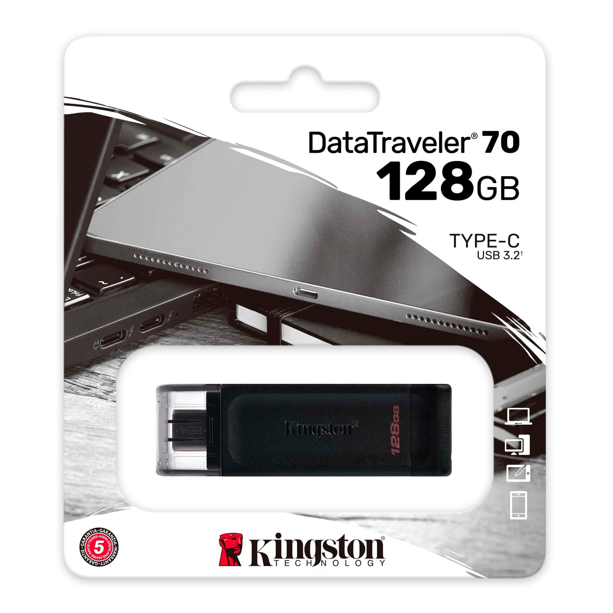 Pendrive Kingston 128gb DataTraveler 70 USB3.2 C - 3