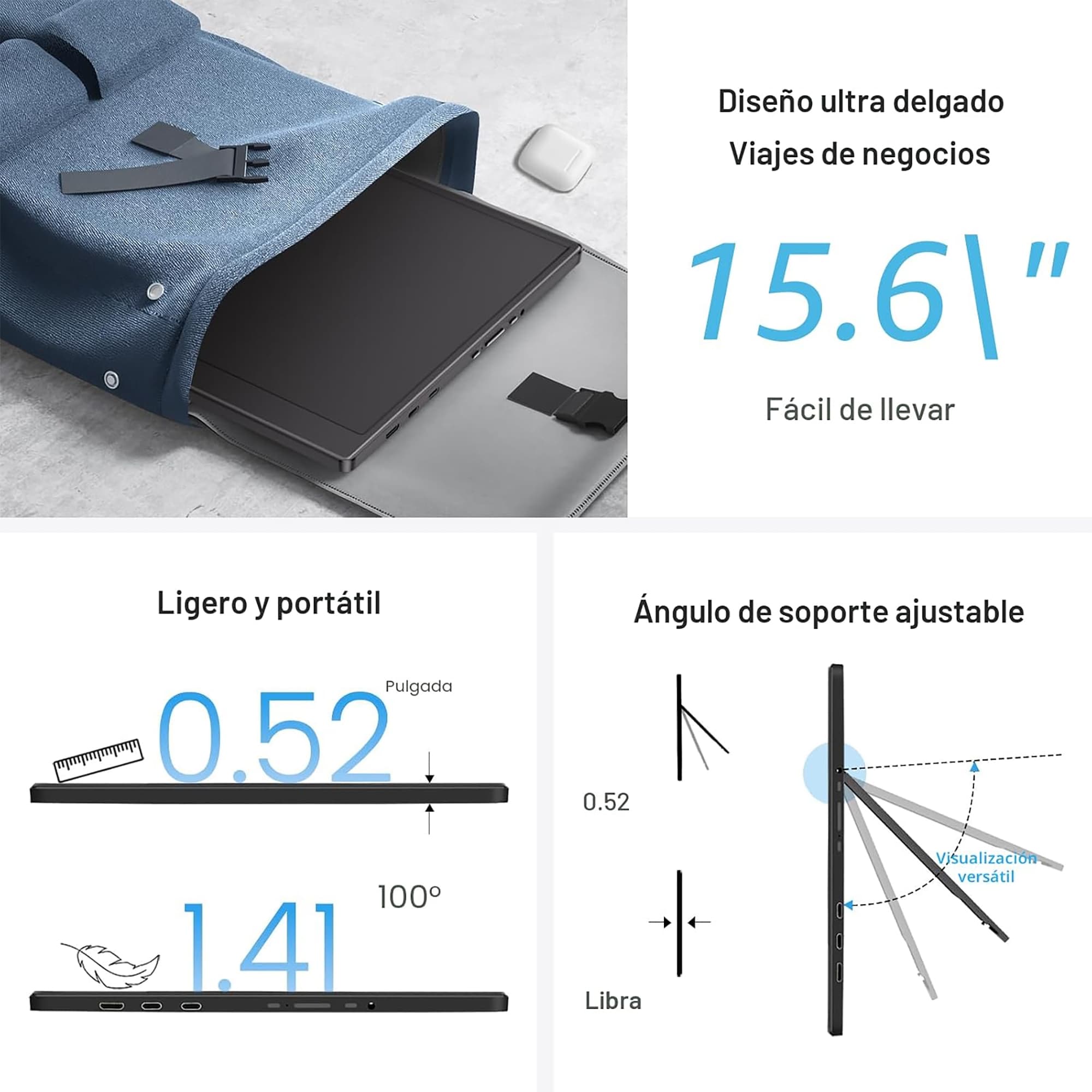 Monitor Portátil Ufyql F156p02 15,6'' FHD - 6