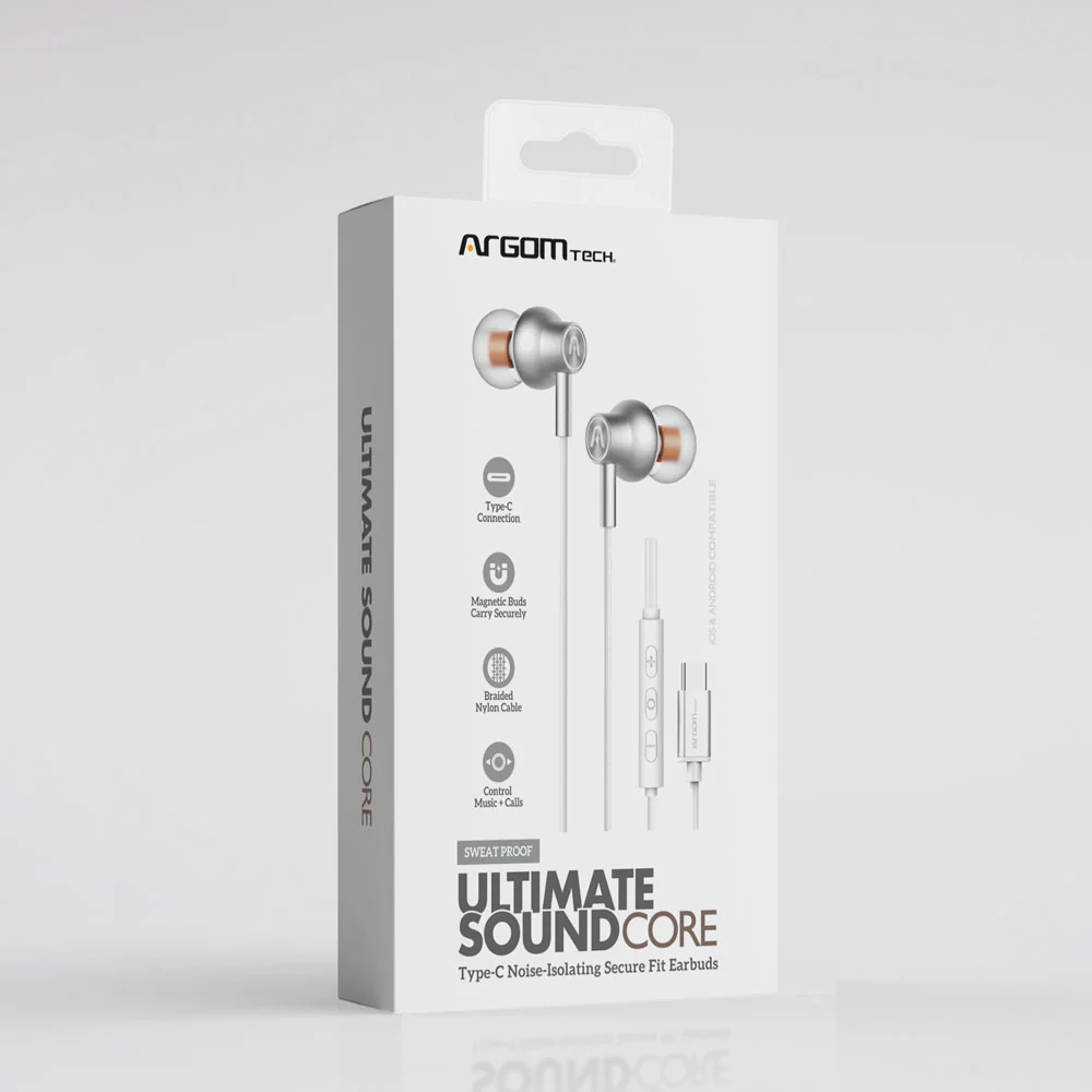AURICULAR SOUND CORE CON CABLE TIPO C BLANCO ARGOM